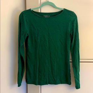 Green long-sleeve Jcrew t-shirt